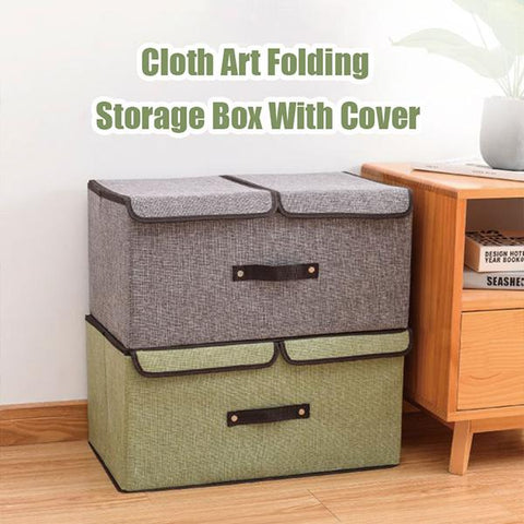 Cloth Art Folding Storage Box With Cover