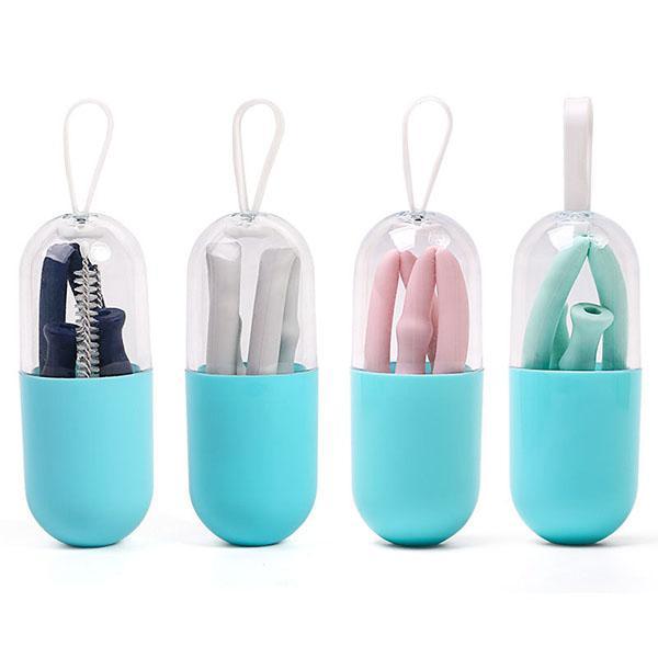 Reusable Silicone Straw With Case