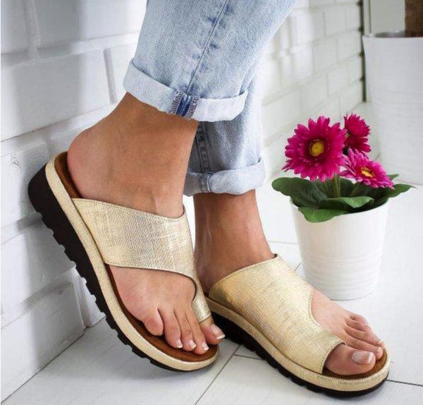 Women Comfortable Leather Platform Sandal Shoes