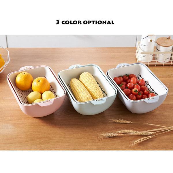 Double Plastic Vegetable Washing Basket