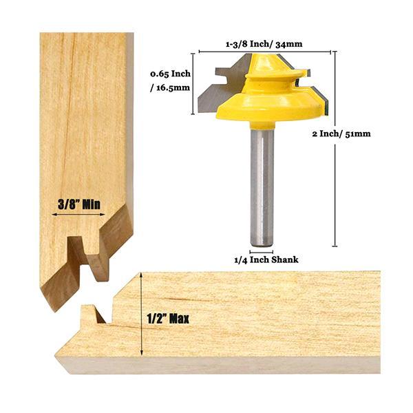 1/4-Inch Shank 45-Degree Lock Miter Router Bit