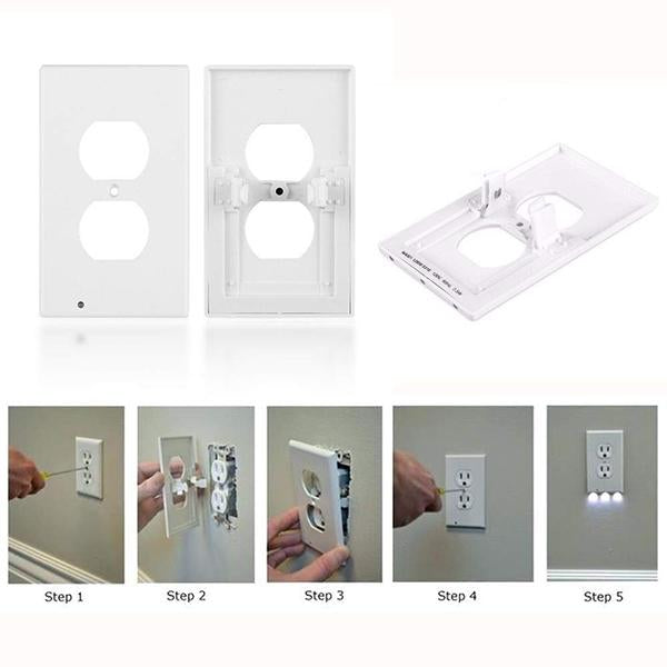 Plug Cover With LED Sensor Night Light