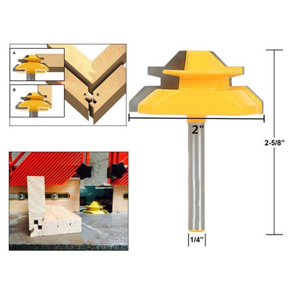 1/4-Inch Shank 45-Degree Lock Miter Router Bit