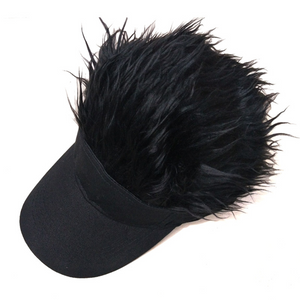 Adjustable Man Baseball Cap Wig With Hairs