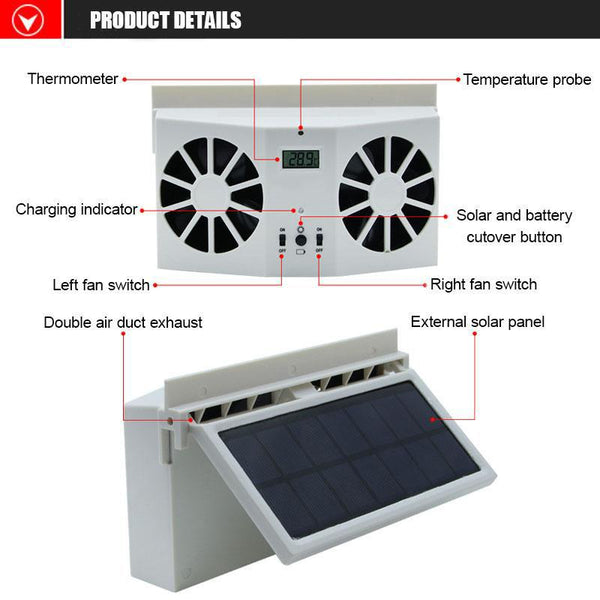 Solar Car Exhaust Heat Exhaust Fan