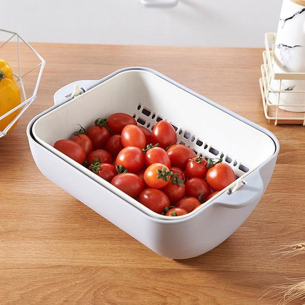 Double Plastic Vegetable Washing Basket