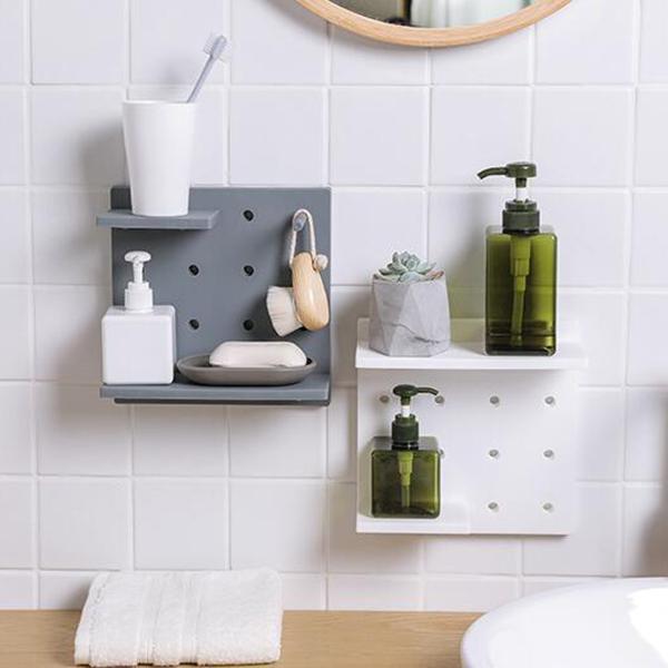 Plastic Hole Floating Wall Shelf(6 Set)