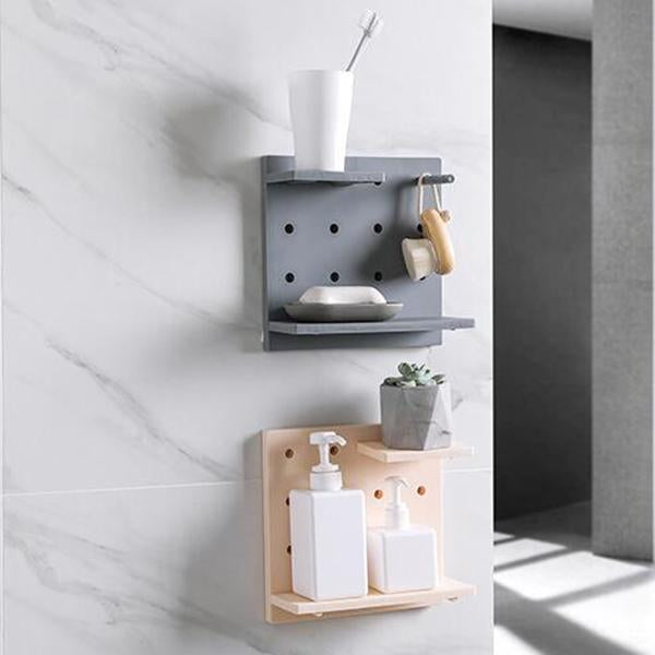 Plastic Hole Floating Wall Shelf(6 Set)