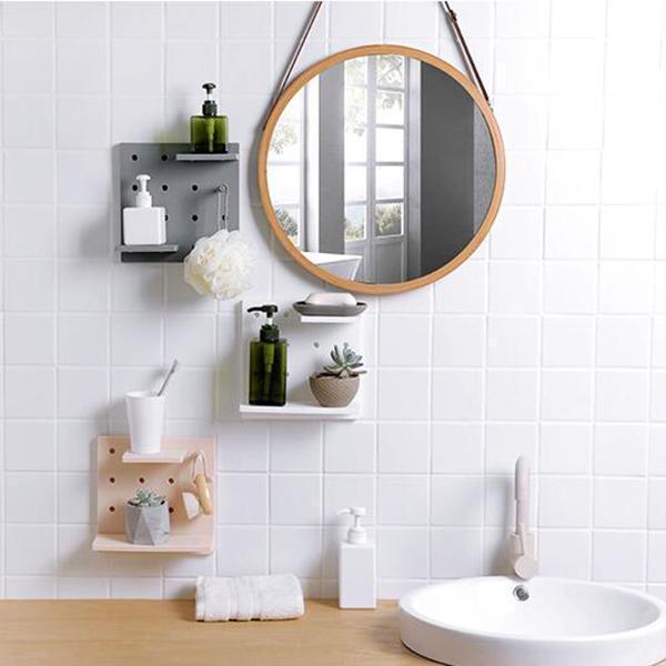 Plastic Hole Floating Wall Shelf(6 Set)